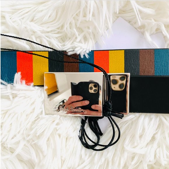 PAUL SMITH Color Block Print Belt - Picture 4 of 5